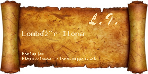 Lombár Ilona névjegykártya